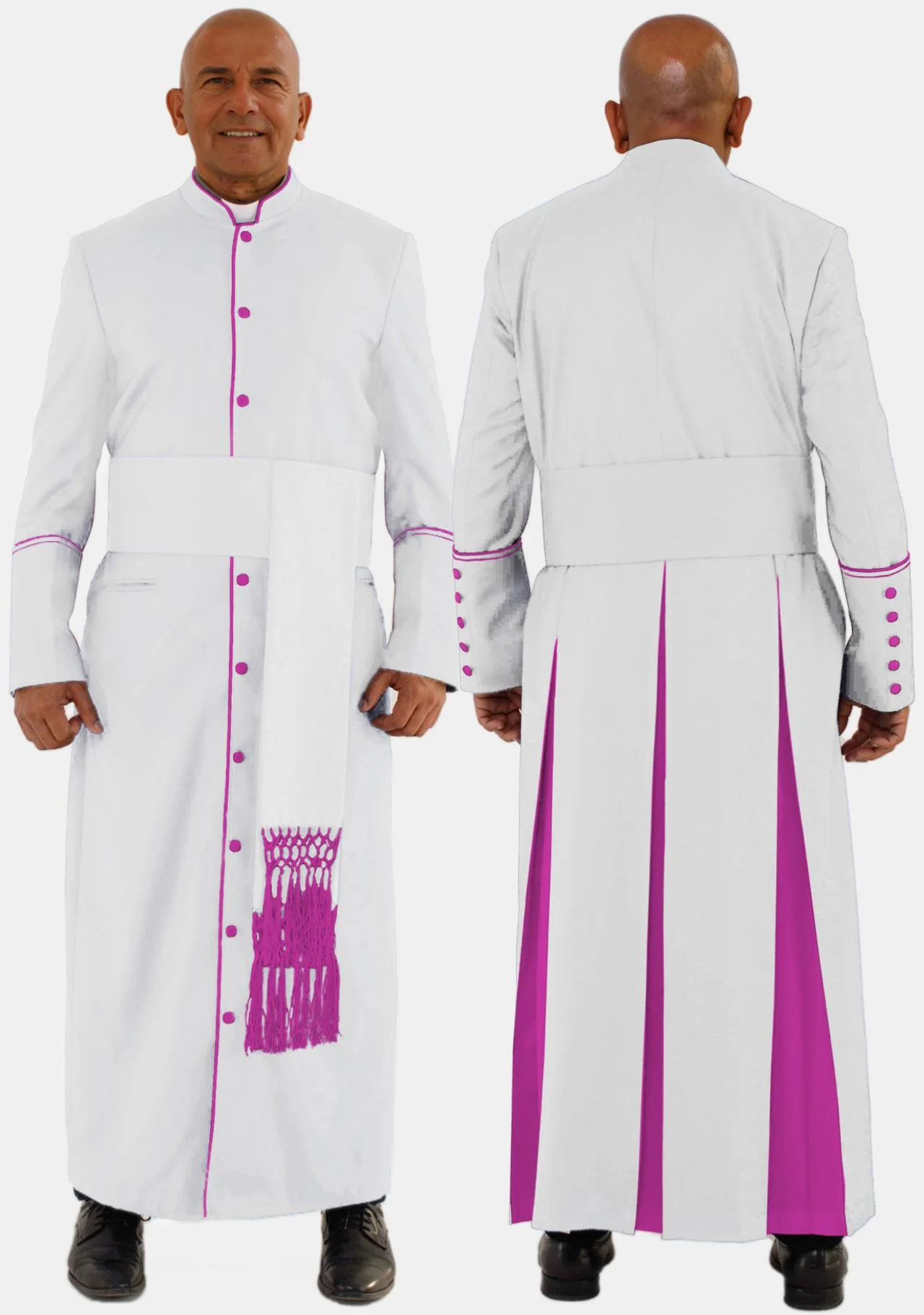 eClergys White and Red Purple Robe for Men