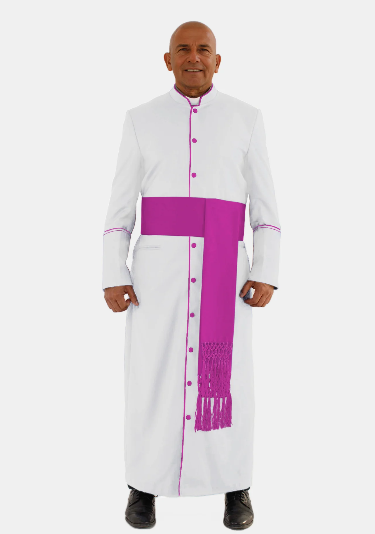 eClergys White and Red Purple Robe for Men - Image 2