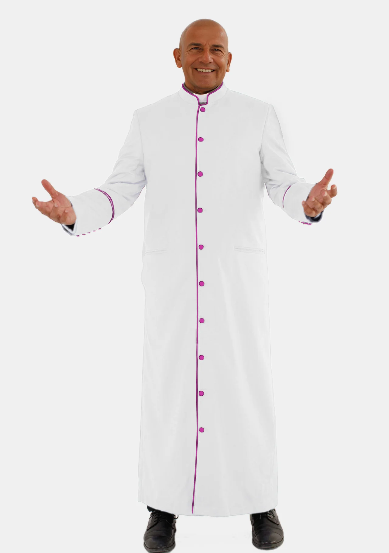 eClergys White and Red Purple Robe for Men - Image 5