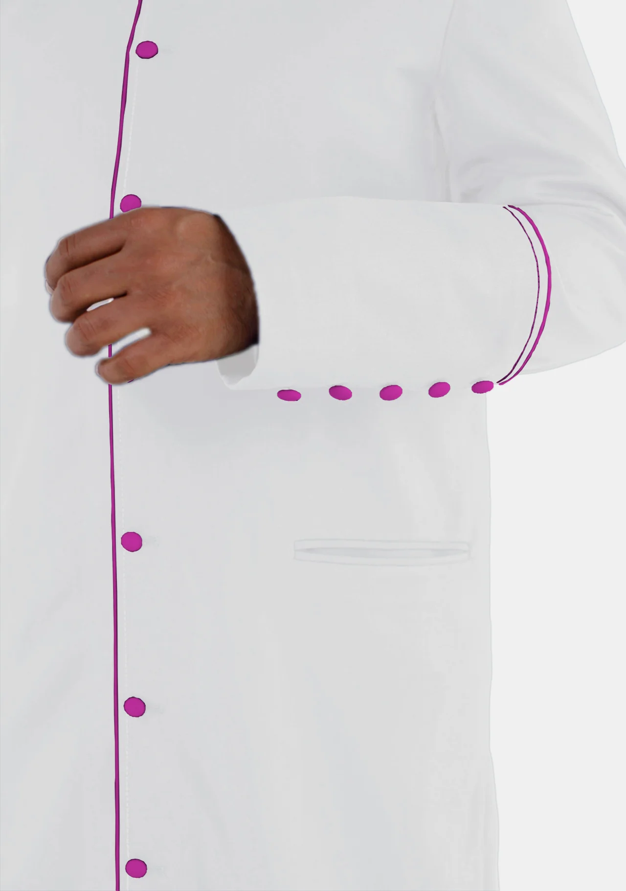 eClergys White and Red Purple Robe for Men - Image 7