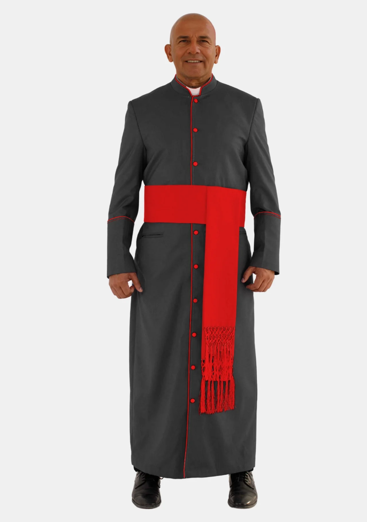 Bigtha Black with Red eClergy Robe for Men - Image 2