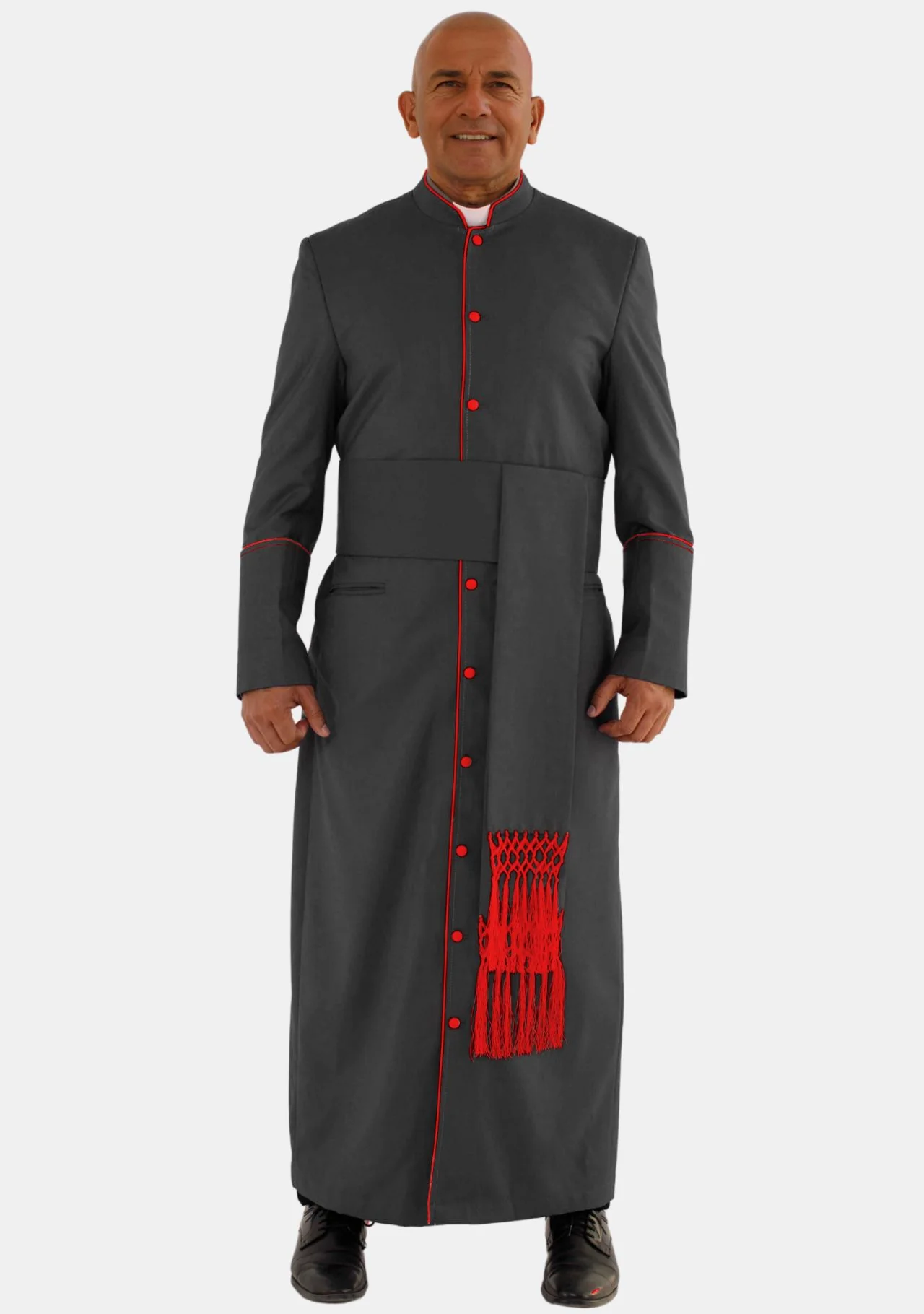 Bigtha Black with Red eClergy Robe for Men - Image 3