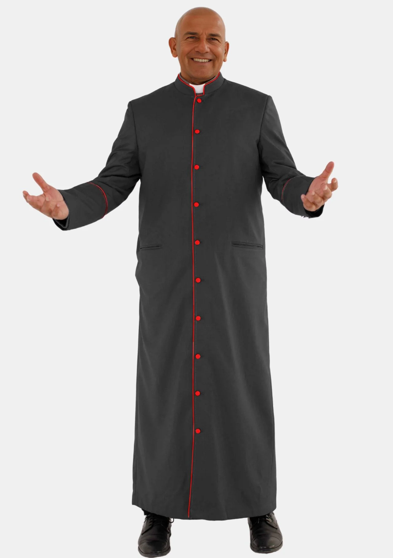 Bigtha Black with Red eClergy Robe for Men - Image 4