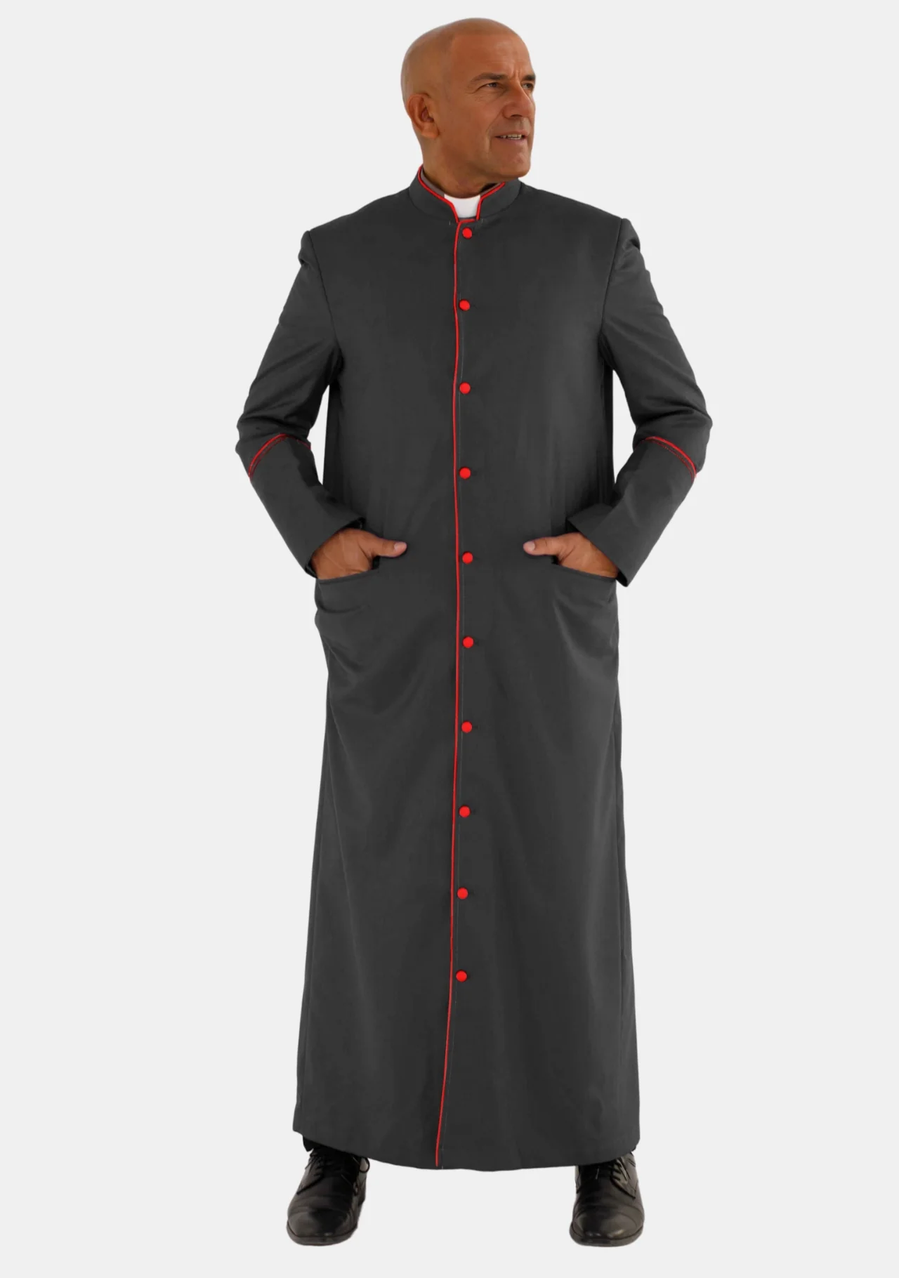 Bigtha Black with Red eClergy Robe for Men - Image 5