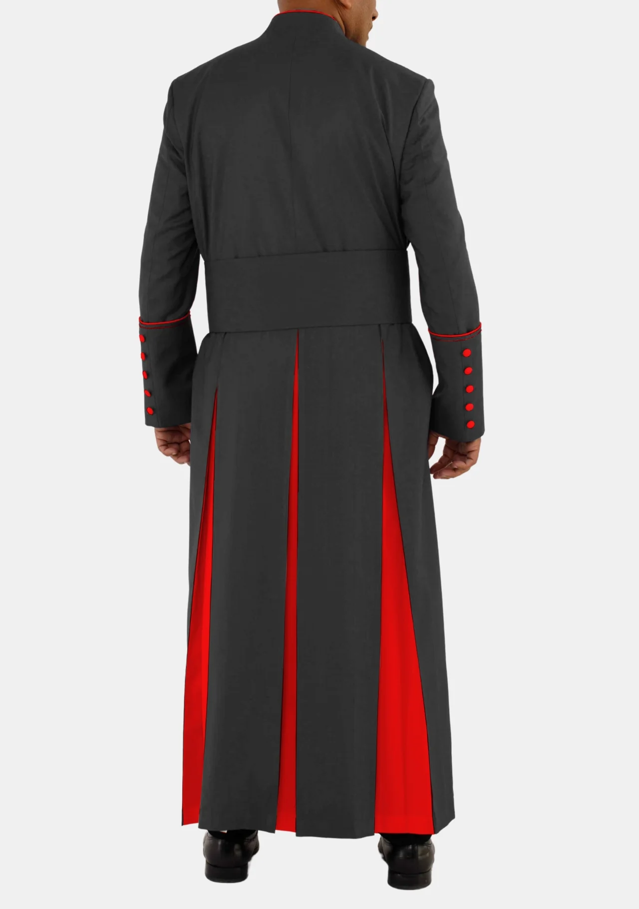 Bigtha Black with Red eClergy Robe for Men - Image 8