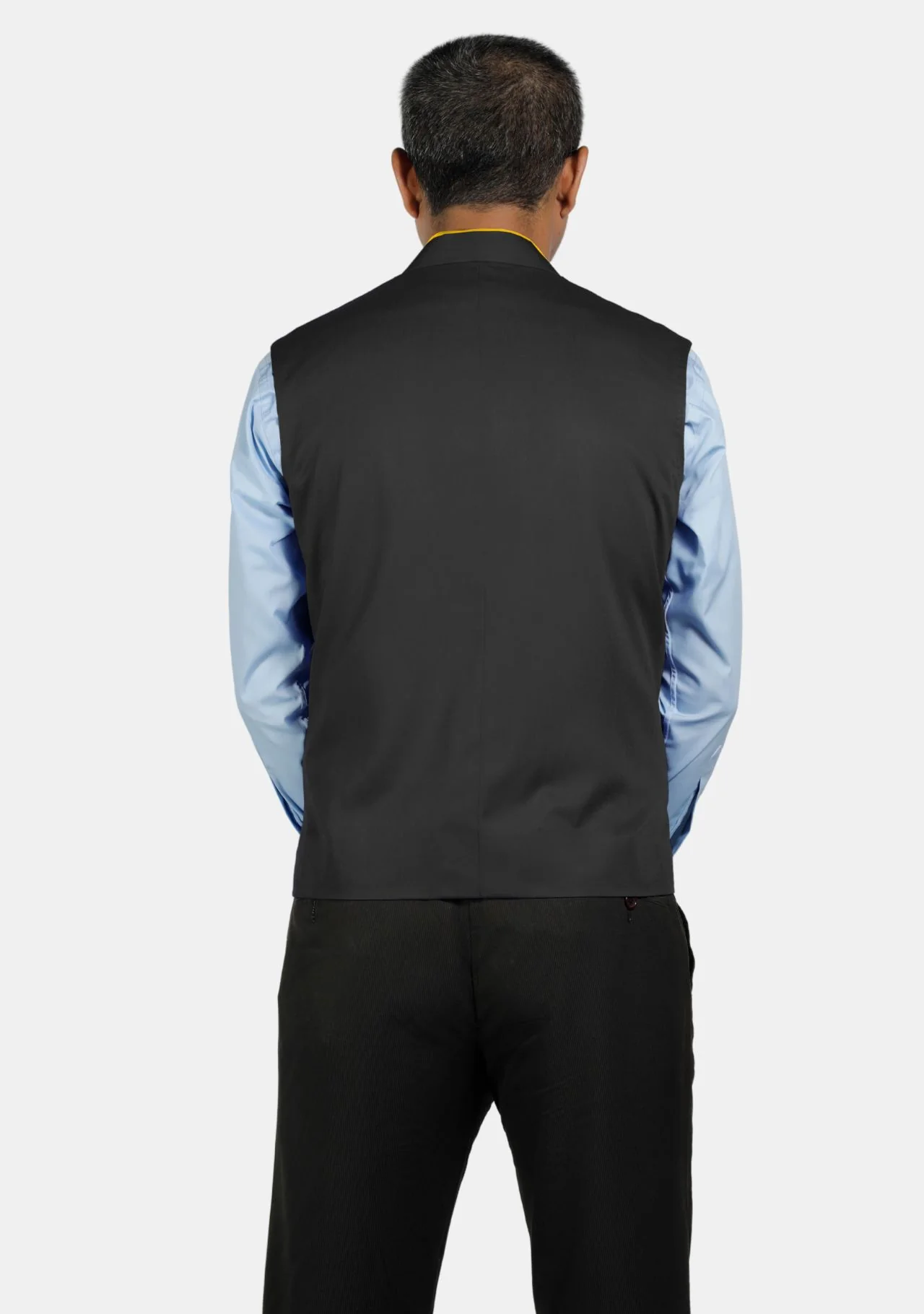 Eloquent Black Clergy Vest with Contrast Trim - Image 11
