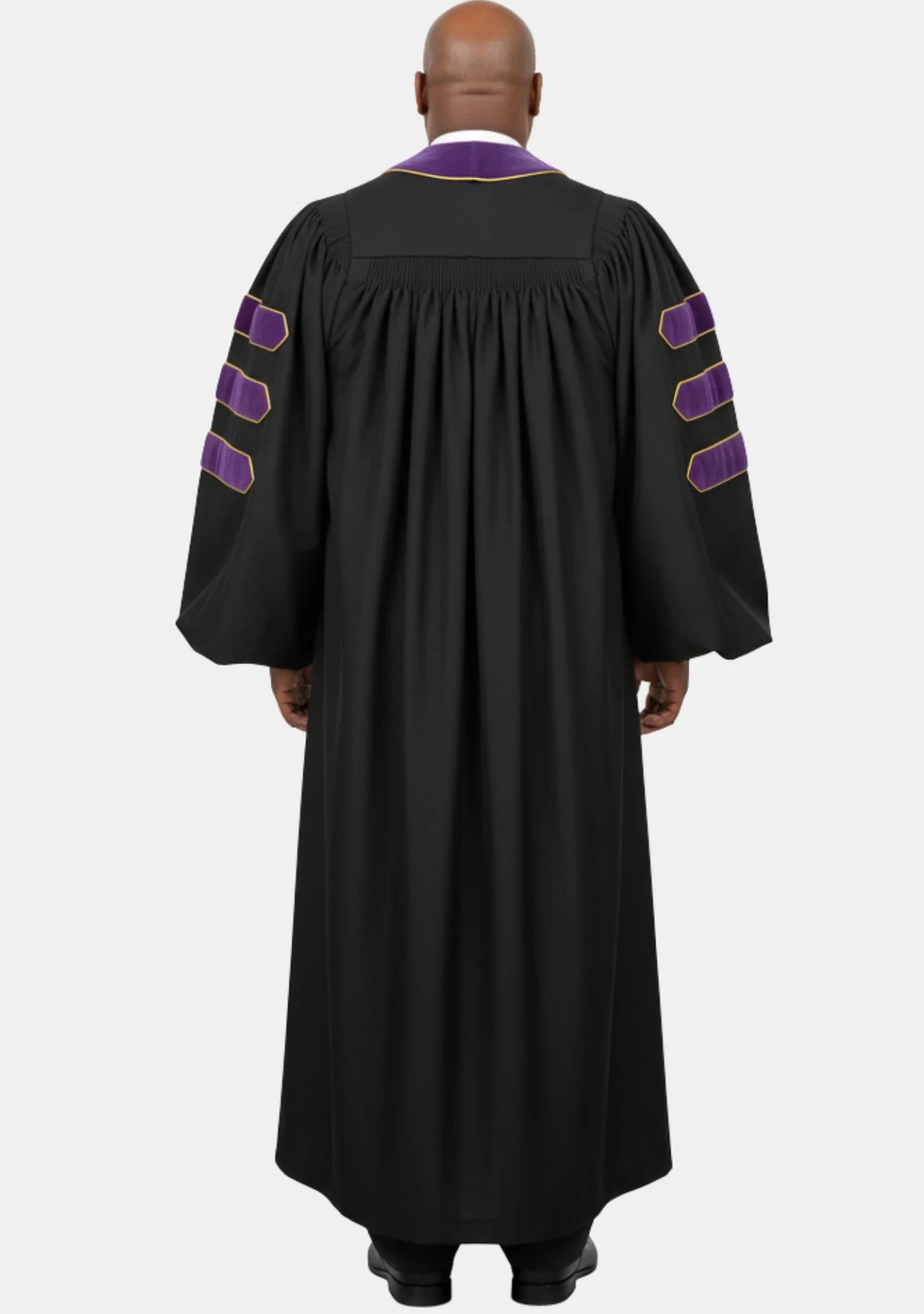 Stephen Pulpit Robe for Men Black and Roman Purple - Image 3