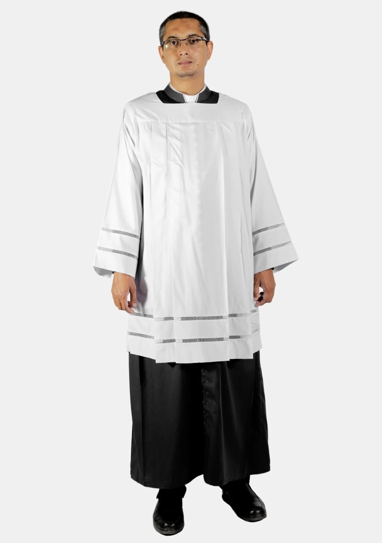 Catholic Priest Surplice With Double Floral Lace