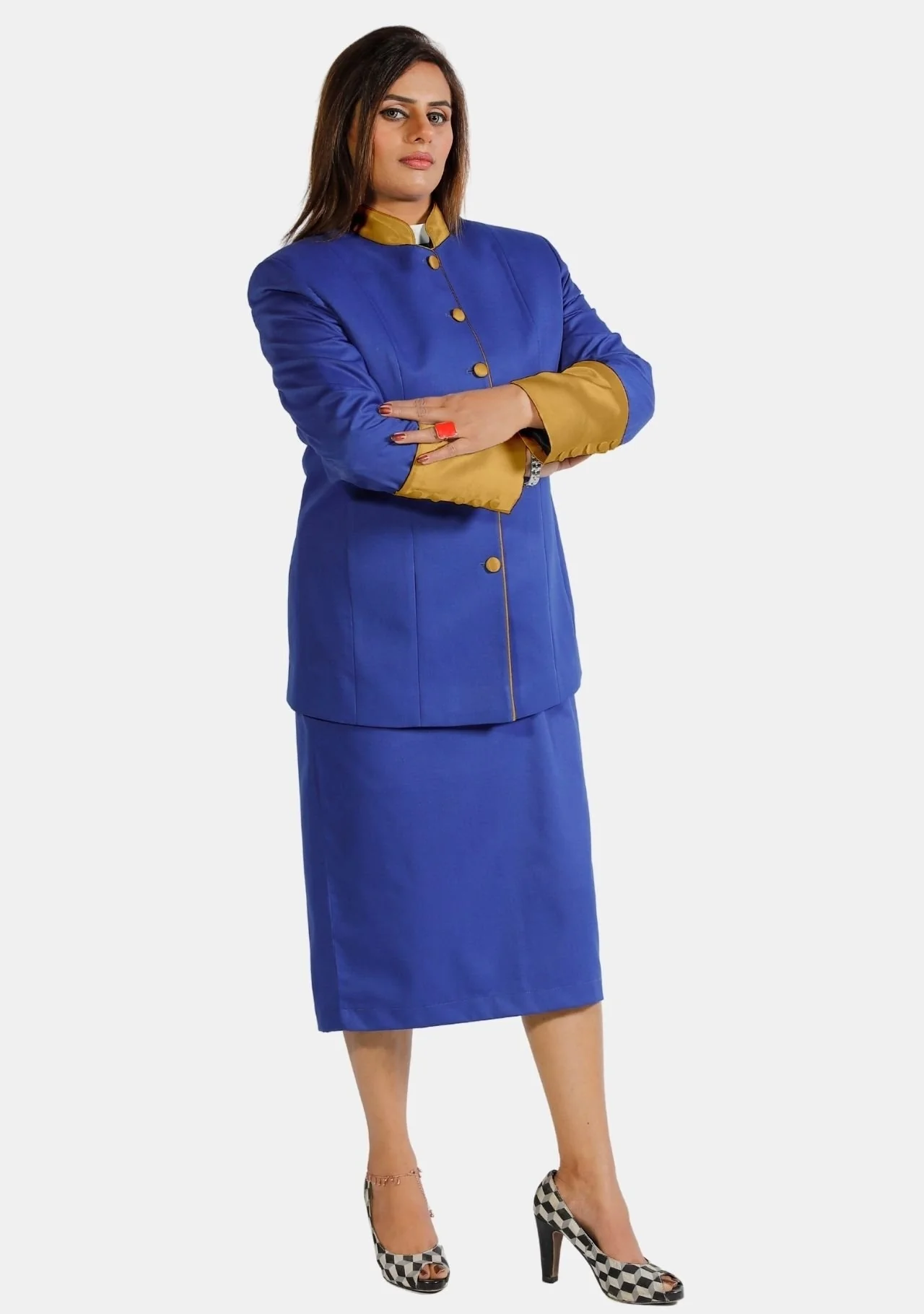 eClergy's Royal Blue Clerical Skirt Suit - Image 2