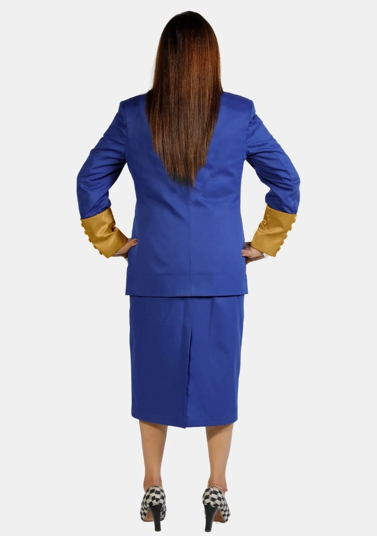 eClergy's Royal Blue Clerical Skirt Suit - Image 4