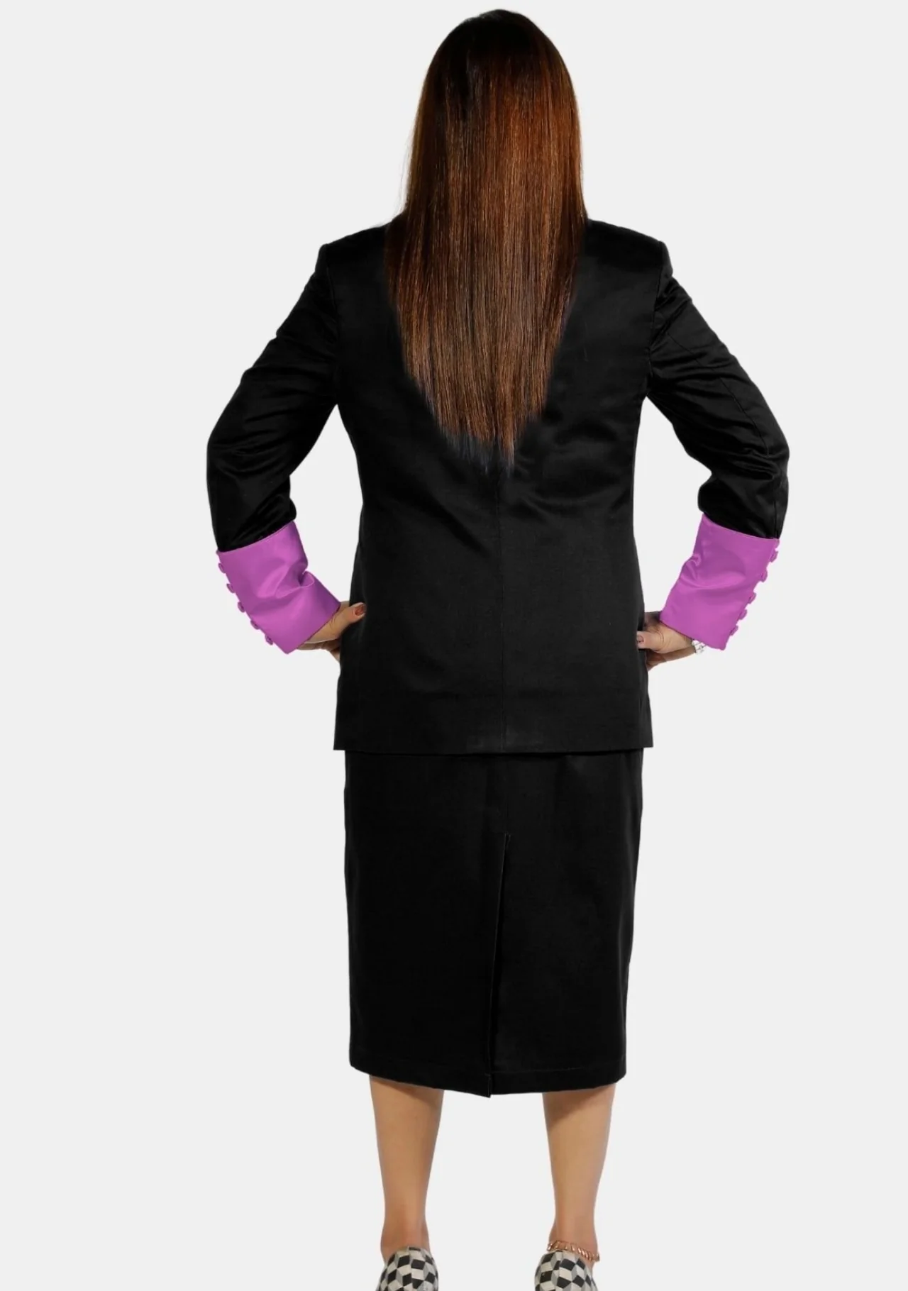 eClergy's Skirt Suit Black Purple - Image 3