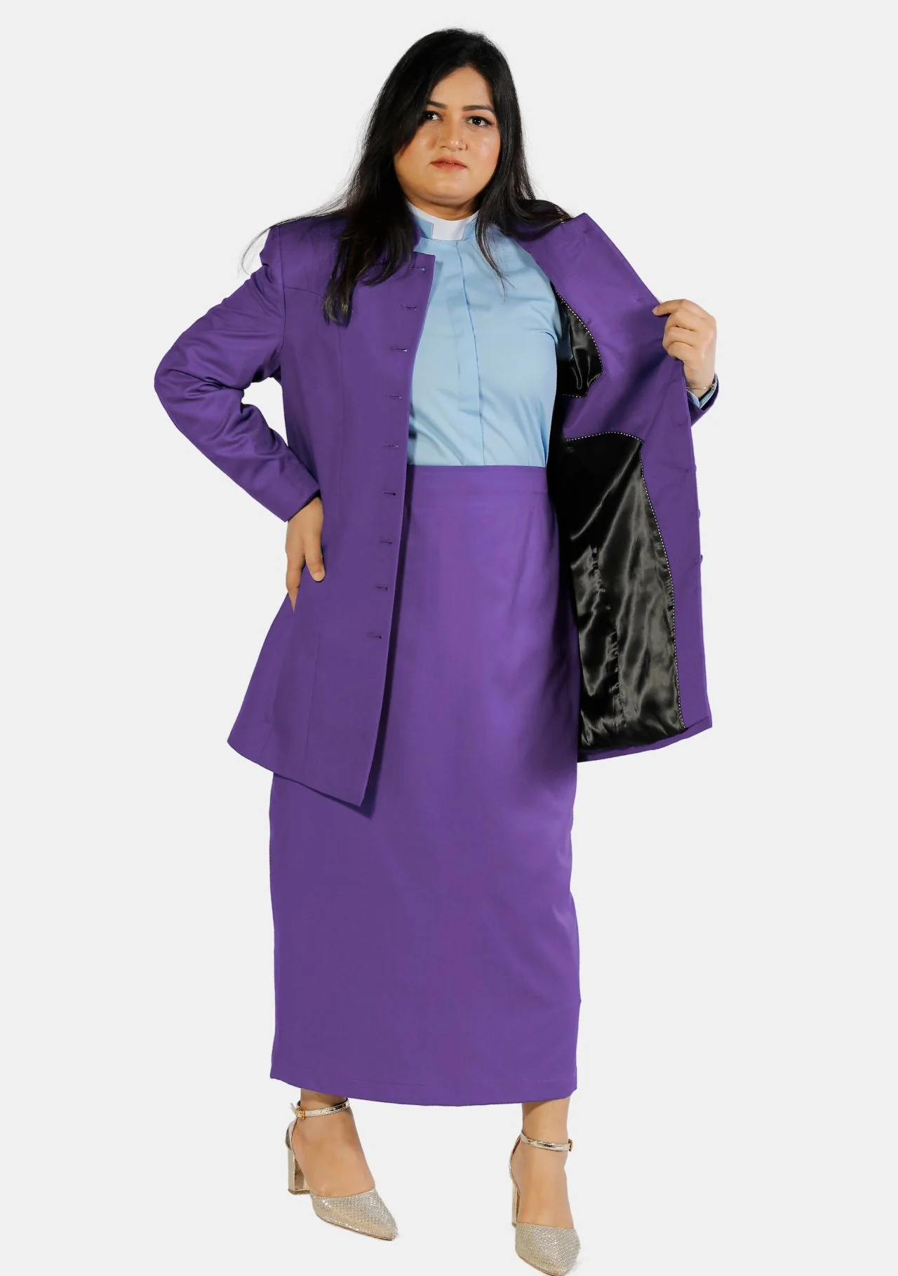 Female Roman Purple Clergy Suit - Image 3