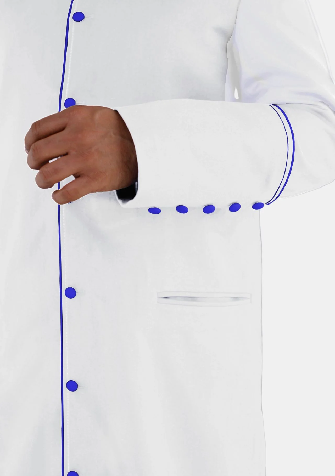 White with Royal Blue Mens eClergys Robe - Image 7