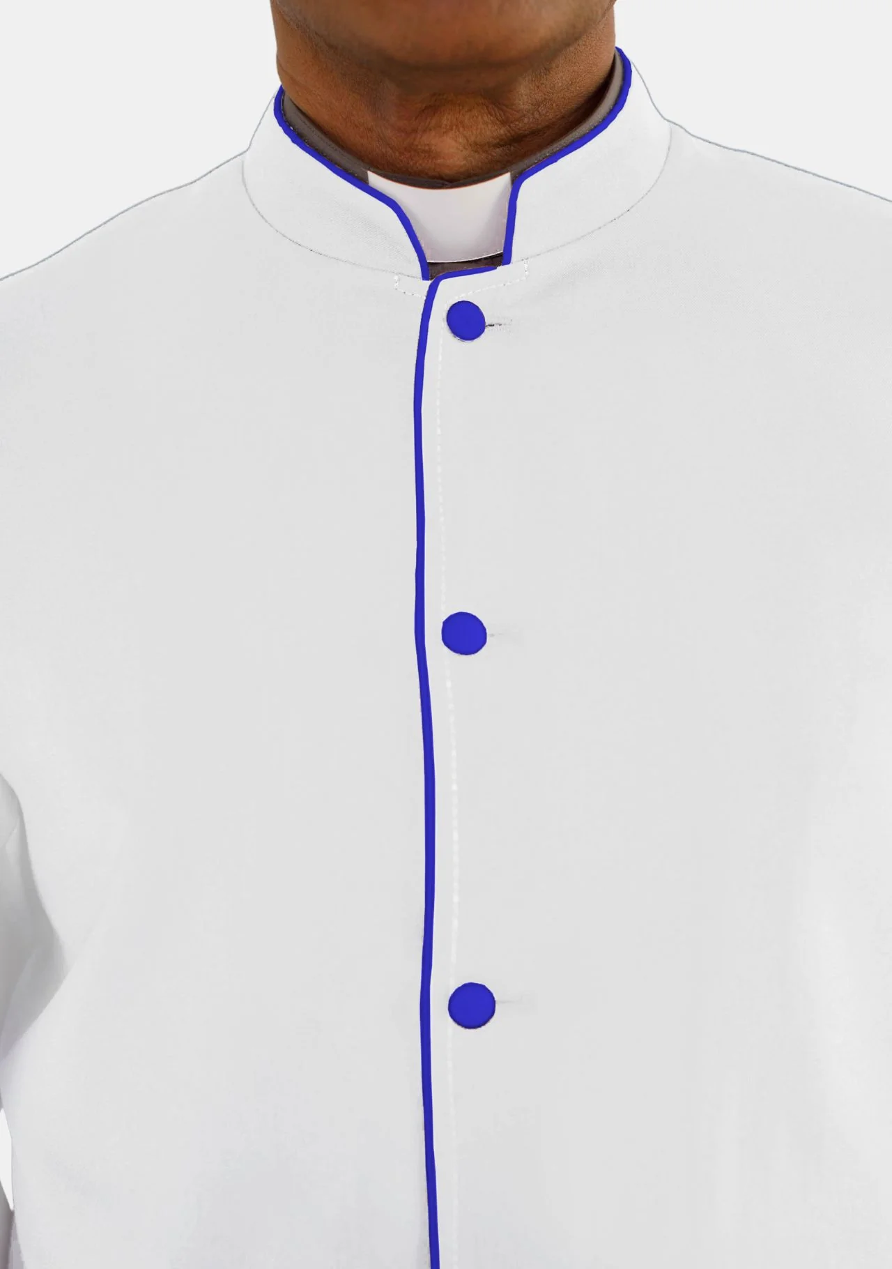 White with Royal Blue Mens eClergys Robe - Image 8