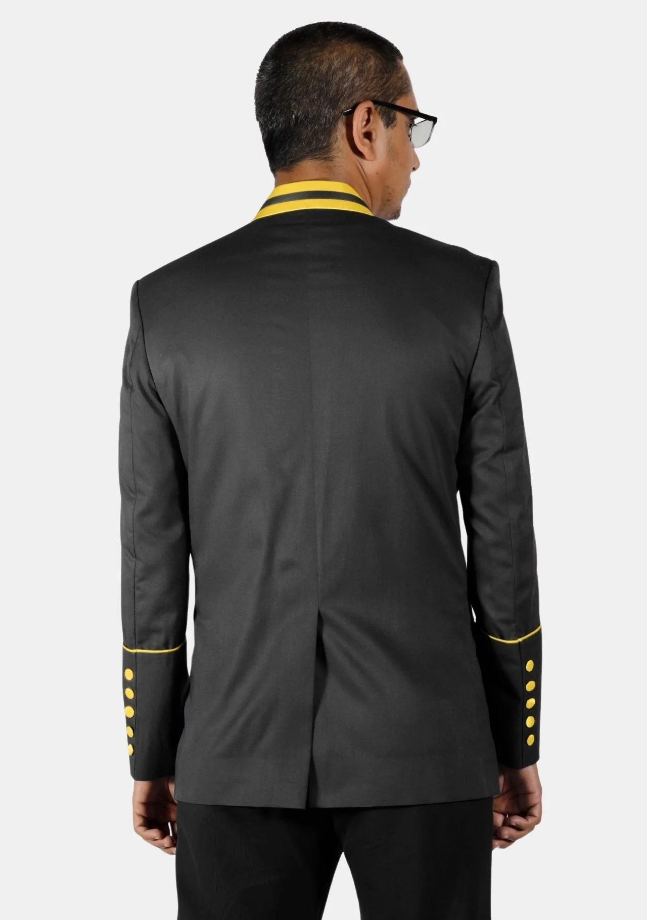 Black with Gold Priest Clerical Jacket - Image 4