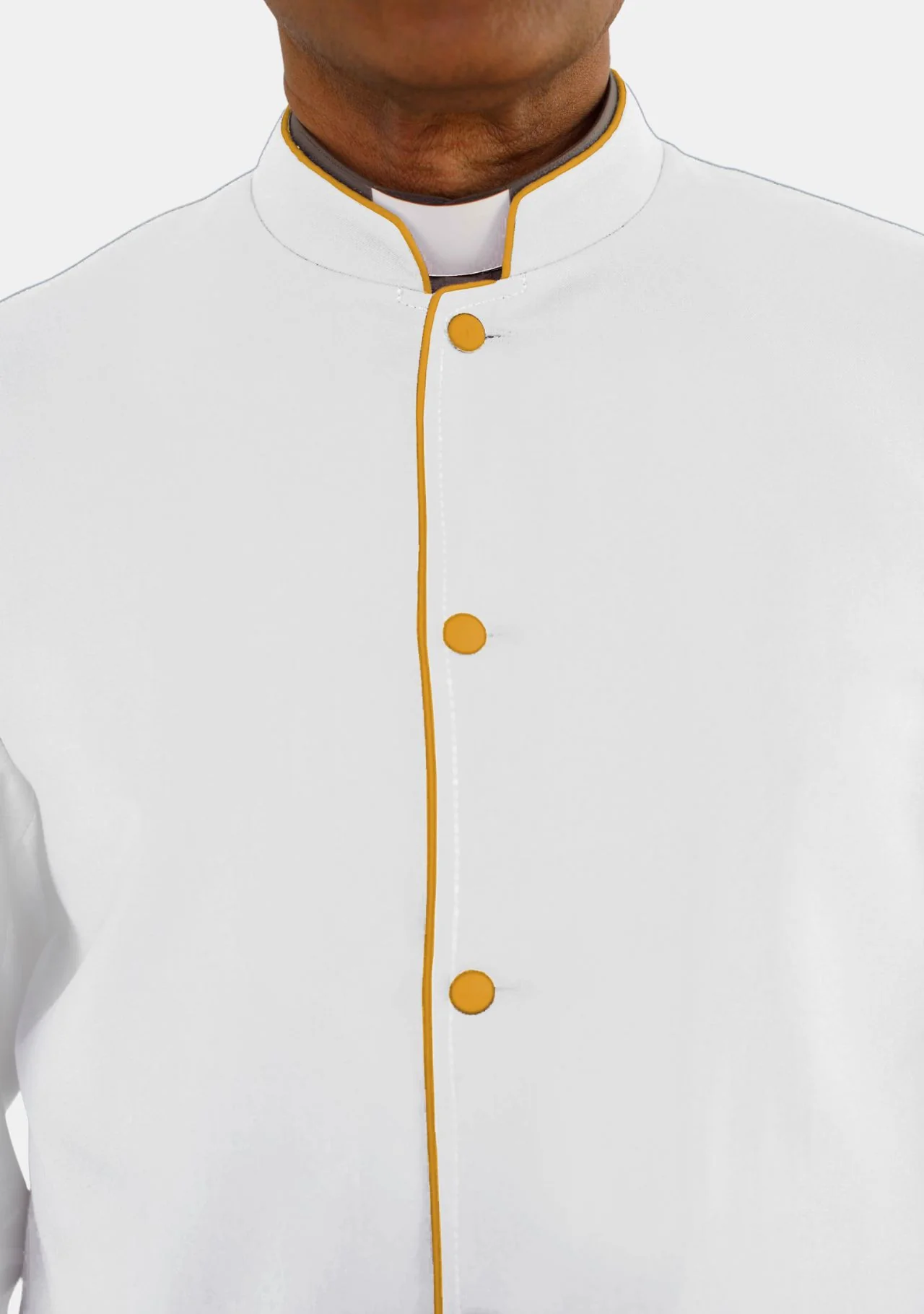 White and Gold Clerical Robe for Men - Image 8