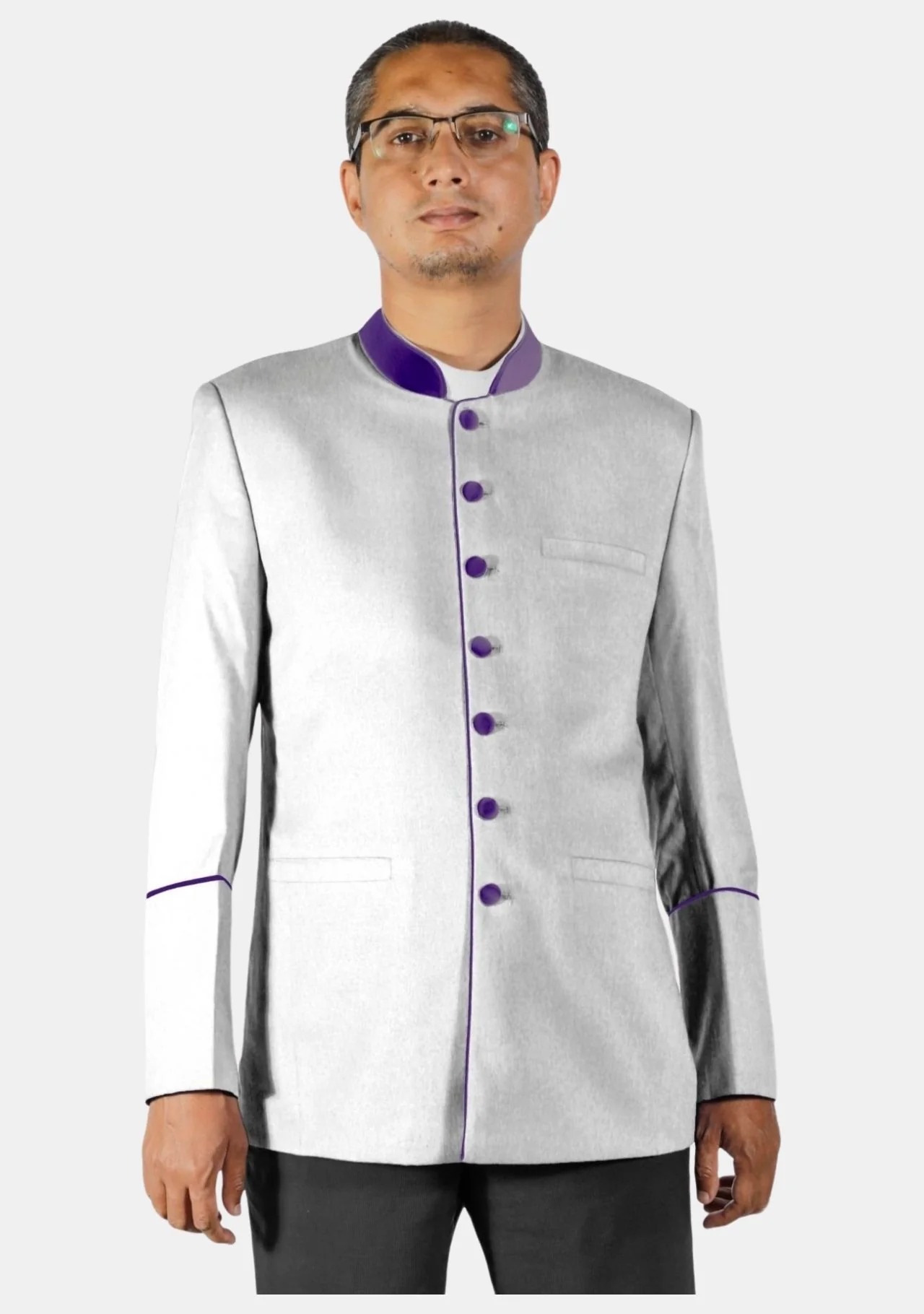 Abraham Legacy Minister Jacket in White for Men - Image 9