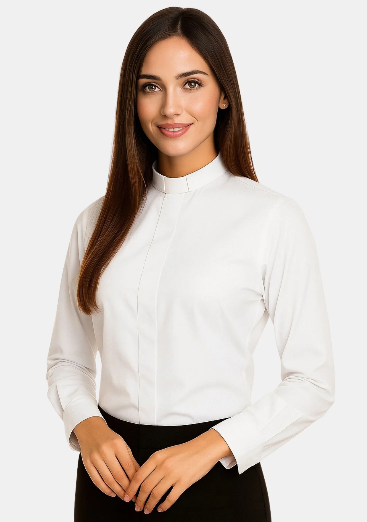 Women's Long Sleeve Tab Collar Clergy Shirts - Image 7