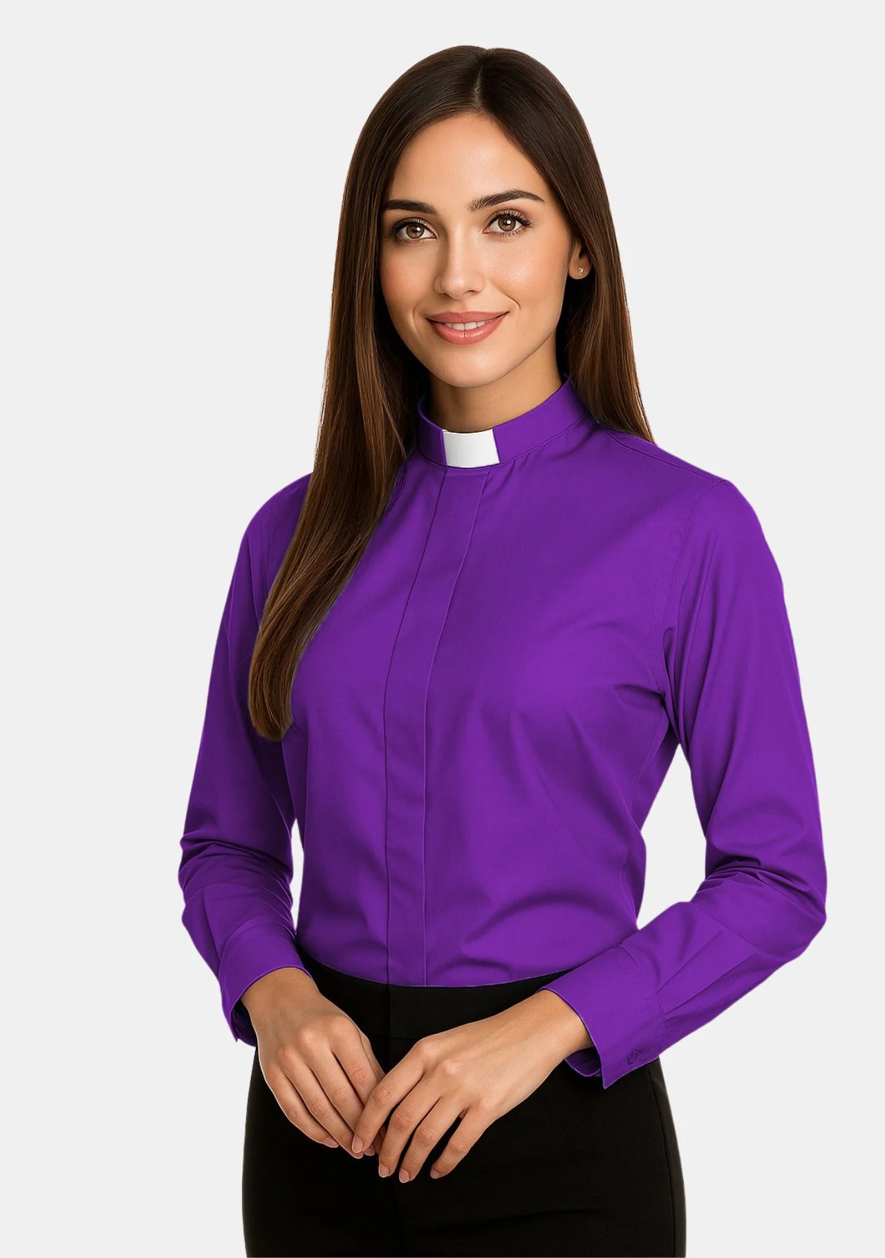 Ladies Tab Collar Clergy Shirt Long Sleeves - Image 4