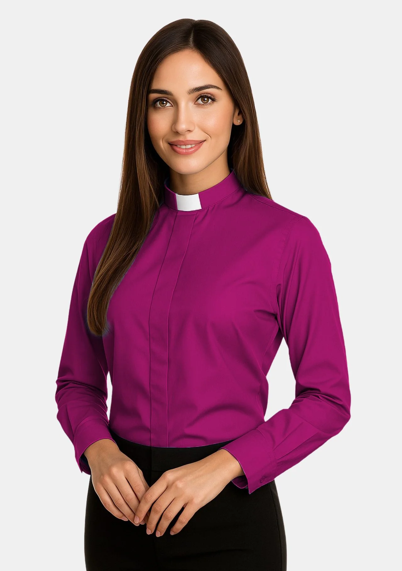 Ladies Tab Collar Clergy Shirt Long Sleeves - Image 7