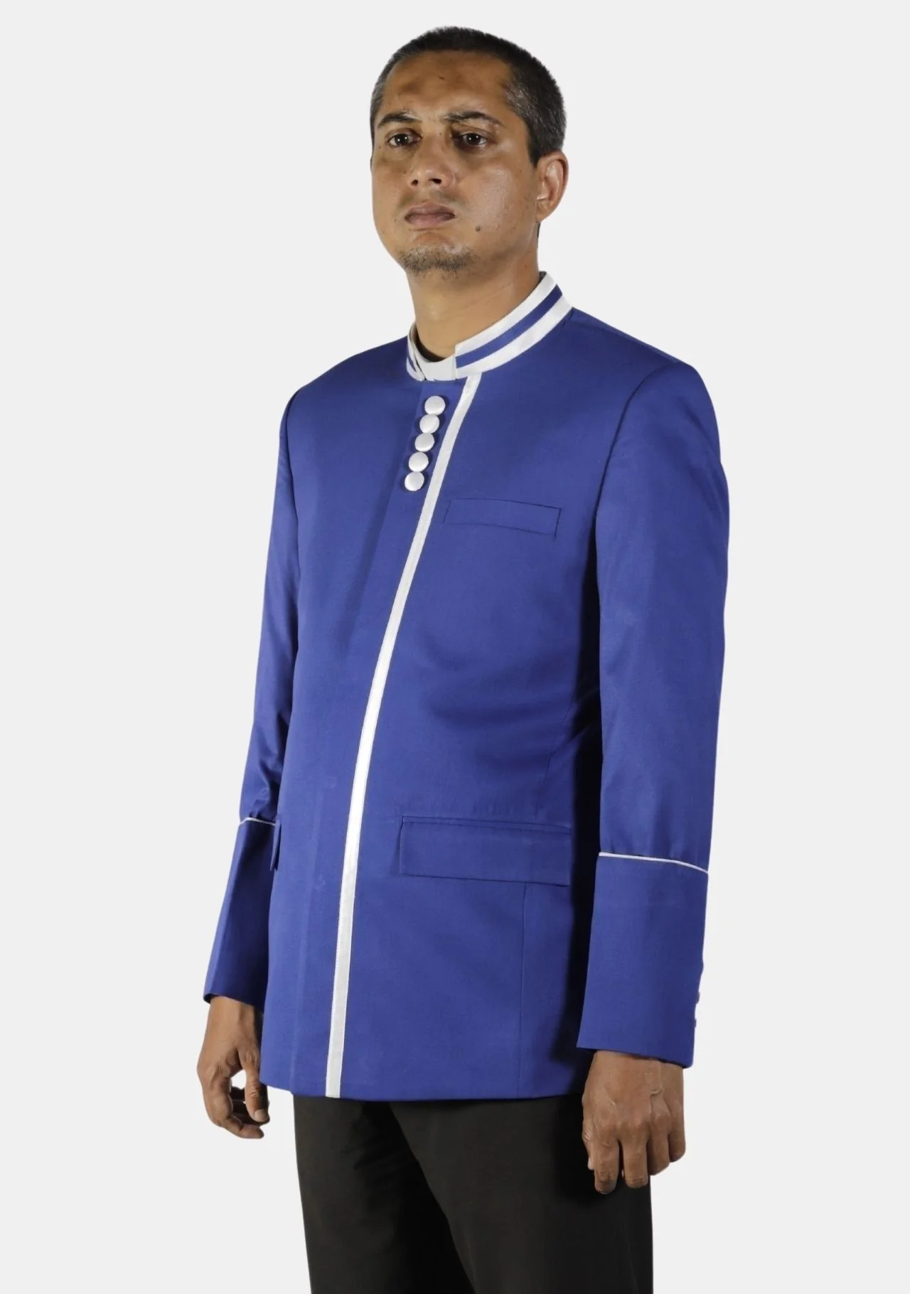 Royal Blue with White Trimmed eClergy's Jacket - Image 4