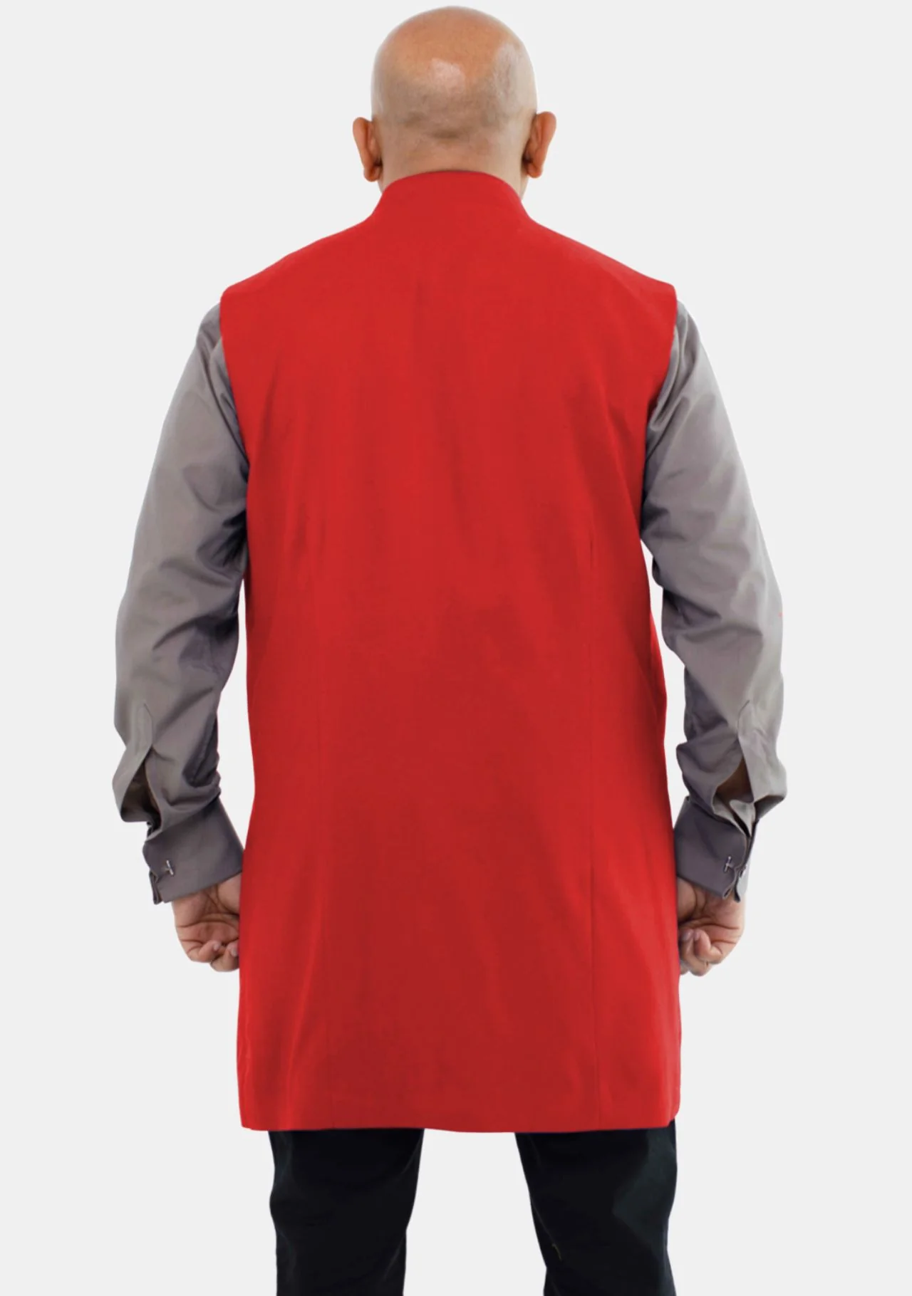 Men Clergy Long Vest Red - Image 6