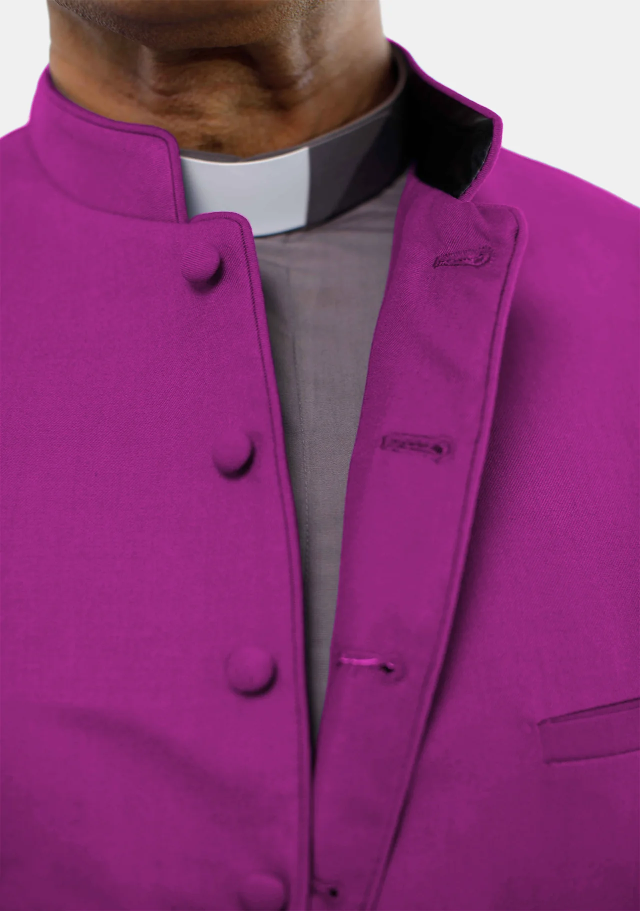 Men Clergy Long Vest Red Purple - Image 4