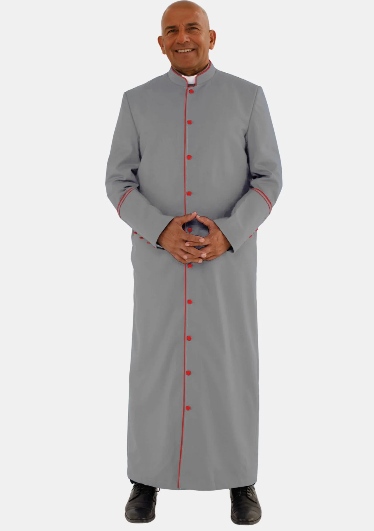 Gray With Red eClergys Men Robe - Image 6
