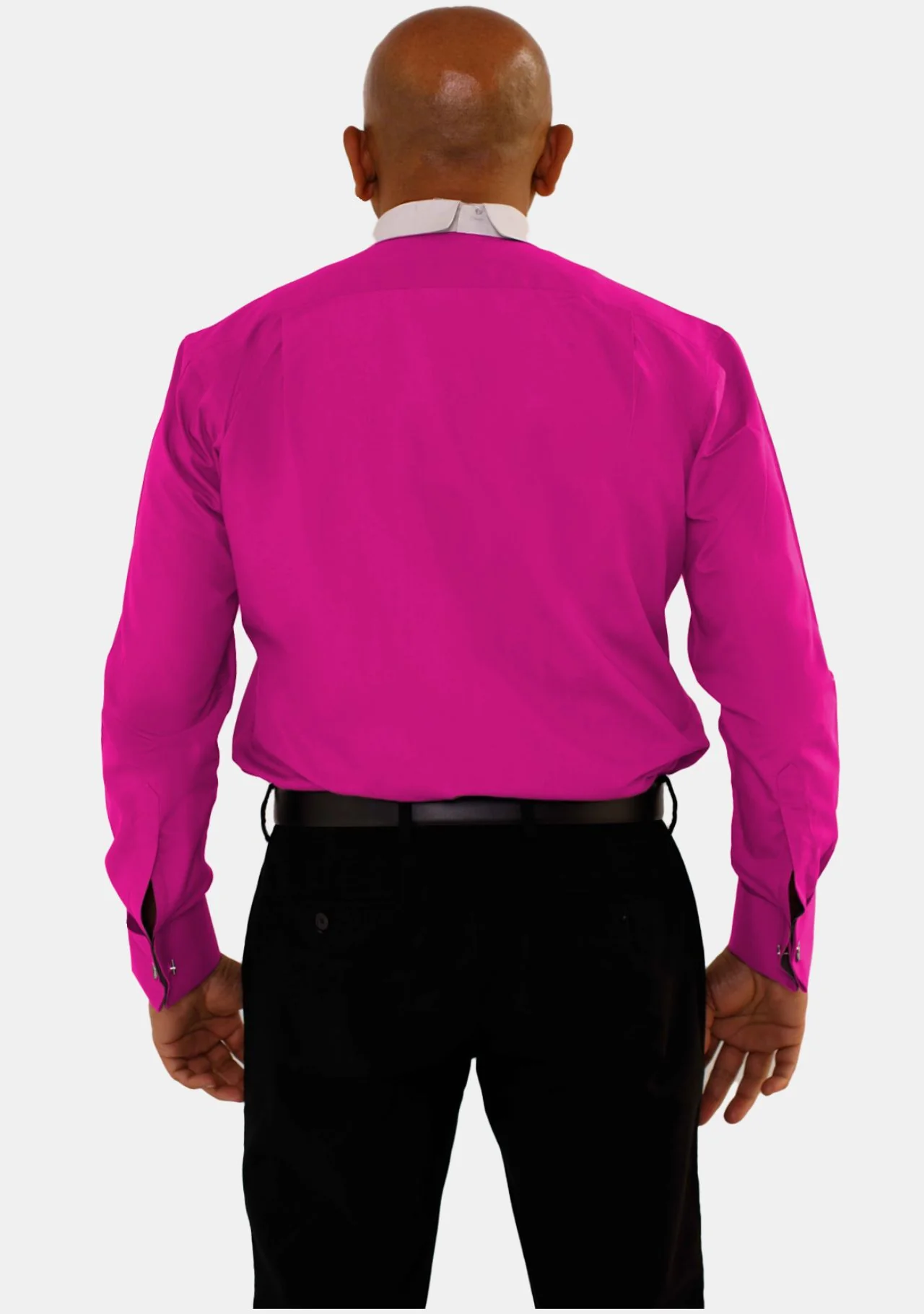 Neckband Collar Long Sleeve Red Purple Shirt for Bishops - Image 3