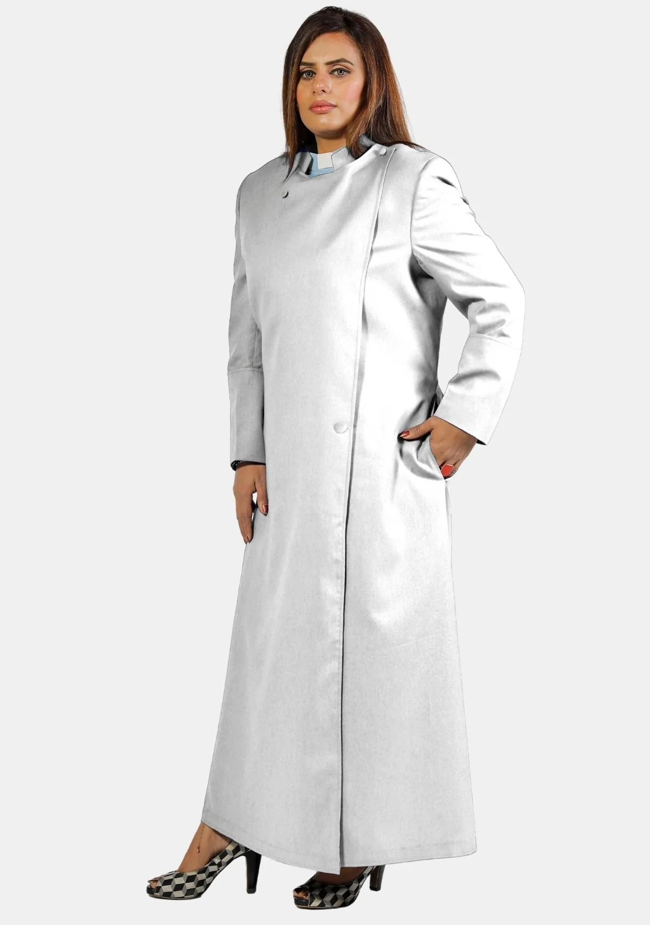 Reverent Women Anglican Cassock – White - Image 2