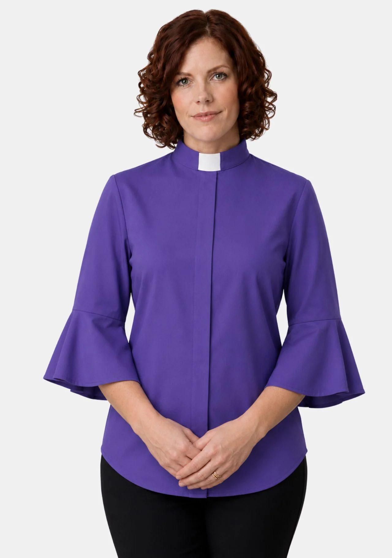 Shelomith Ruffle Sleeve Clergy Shirts for Women - Image 10