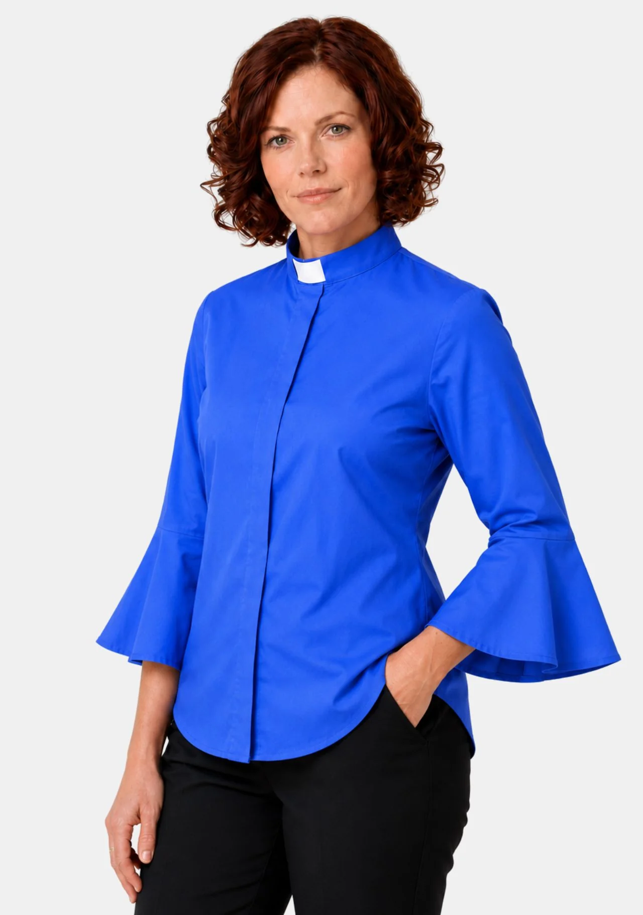 Shelomith Ruffle Sleeve Clergy Shirts for Women - Image 11