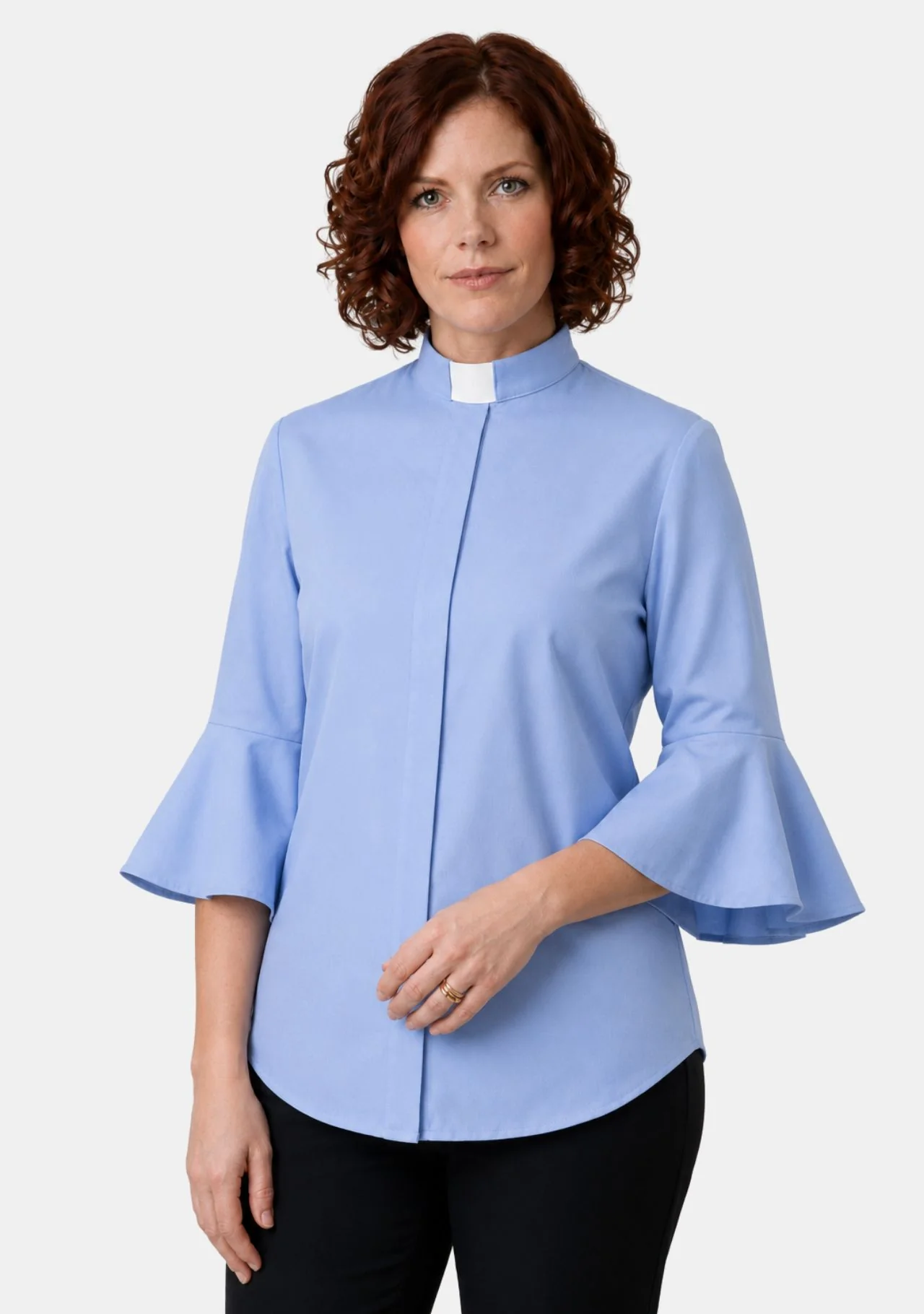 Shelomith Ruffle Sleeve Clergy Shirts for Women - Image 12