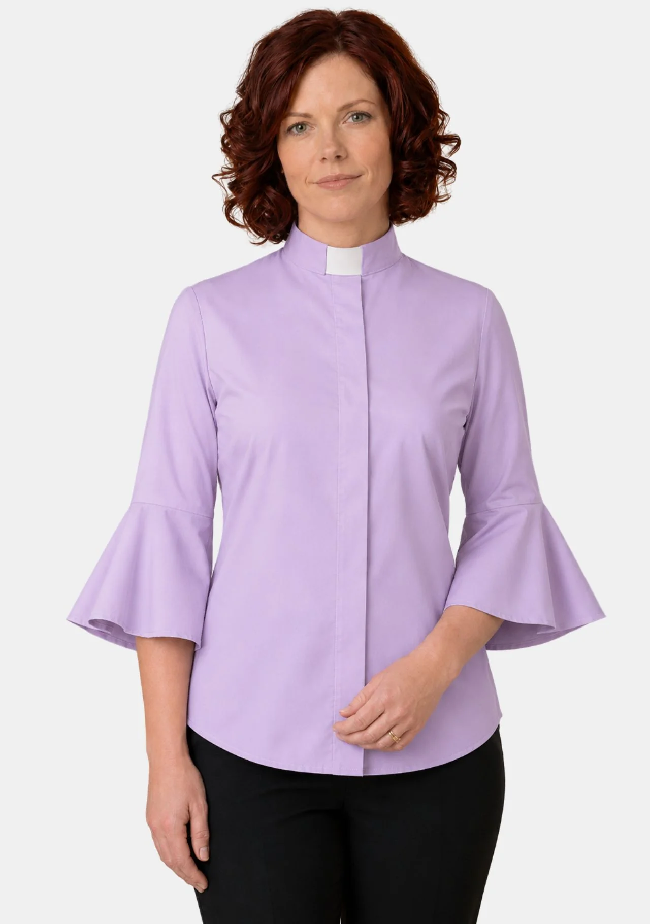 Shelomith Ruffle Sleeve Clergy Shirts for Women - Image 13