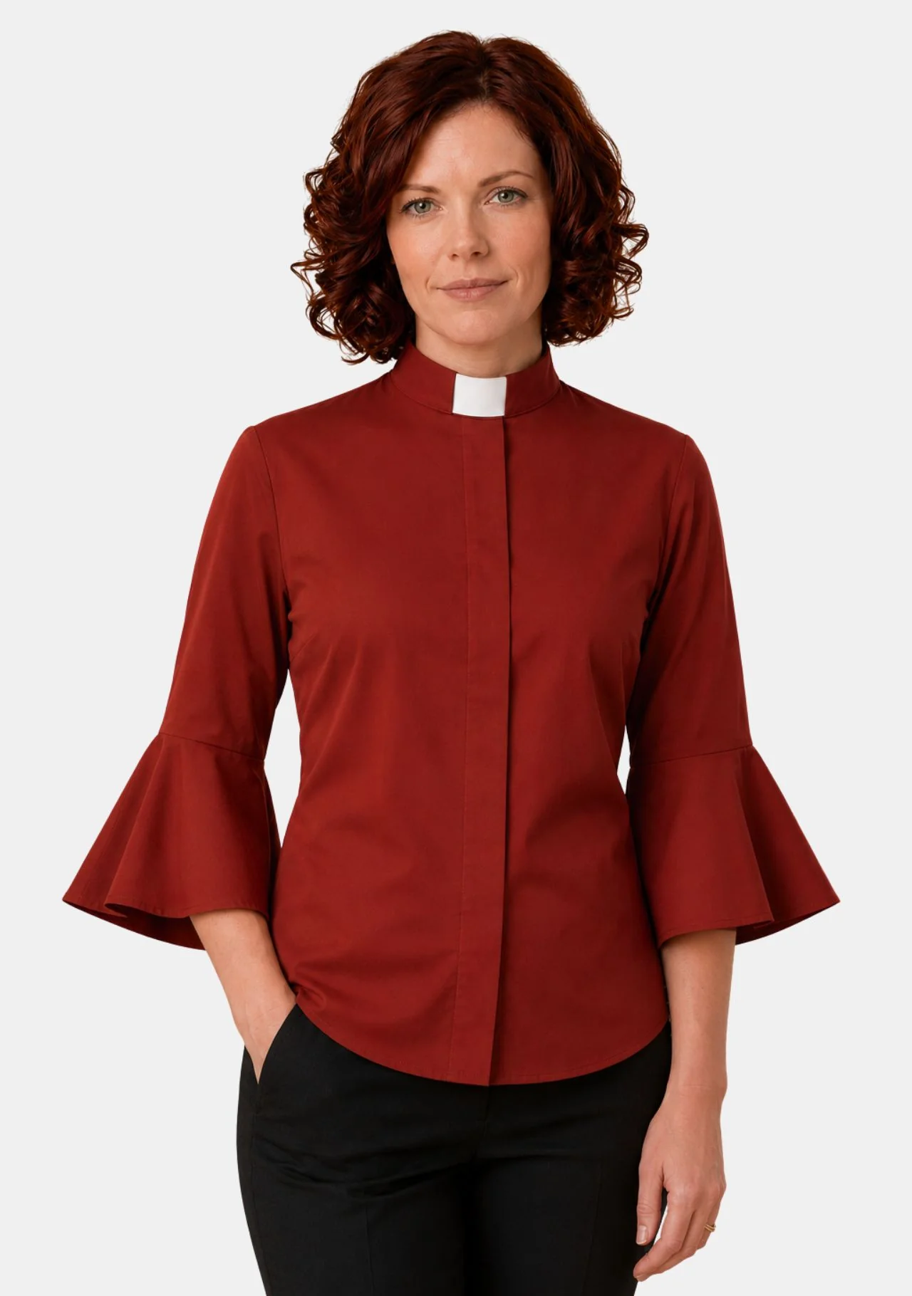 Shelomith Ruffle Sleeve Clergy Shirts for Women - Image 14