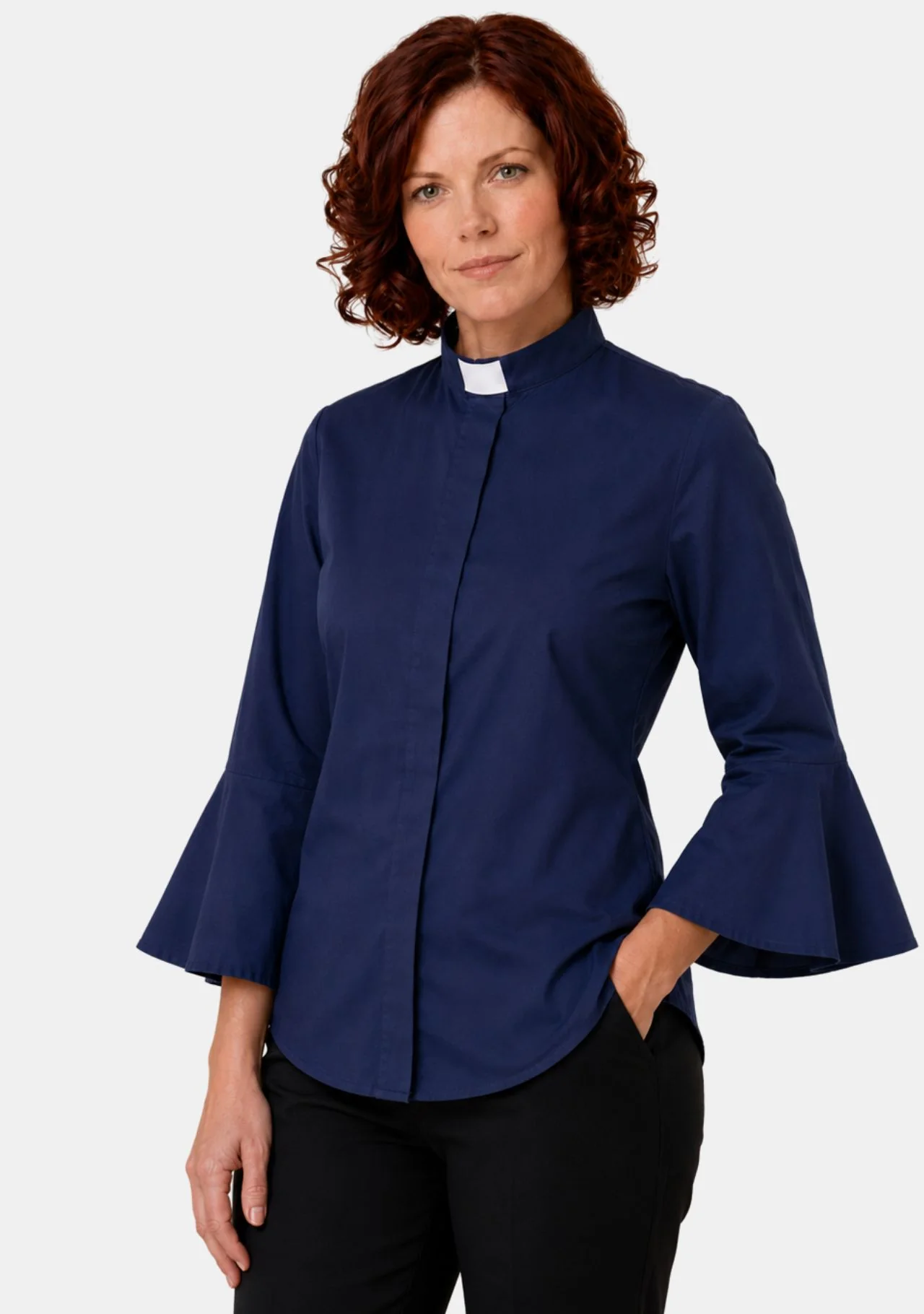 Shelomith Ruffle Sleeve Clergy Shirts for Women - Image 7