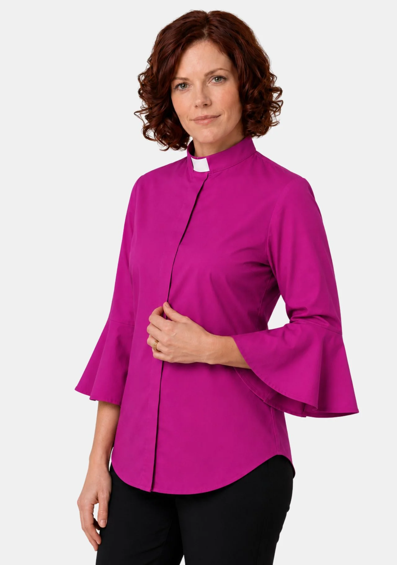 Shelomith Ruffle Sleeve Clergy Shirts for Women - Image 8