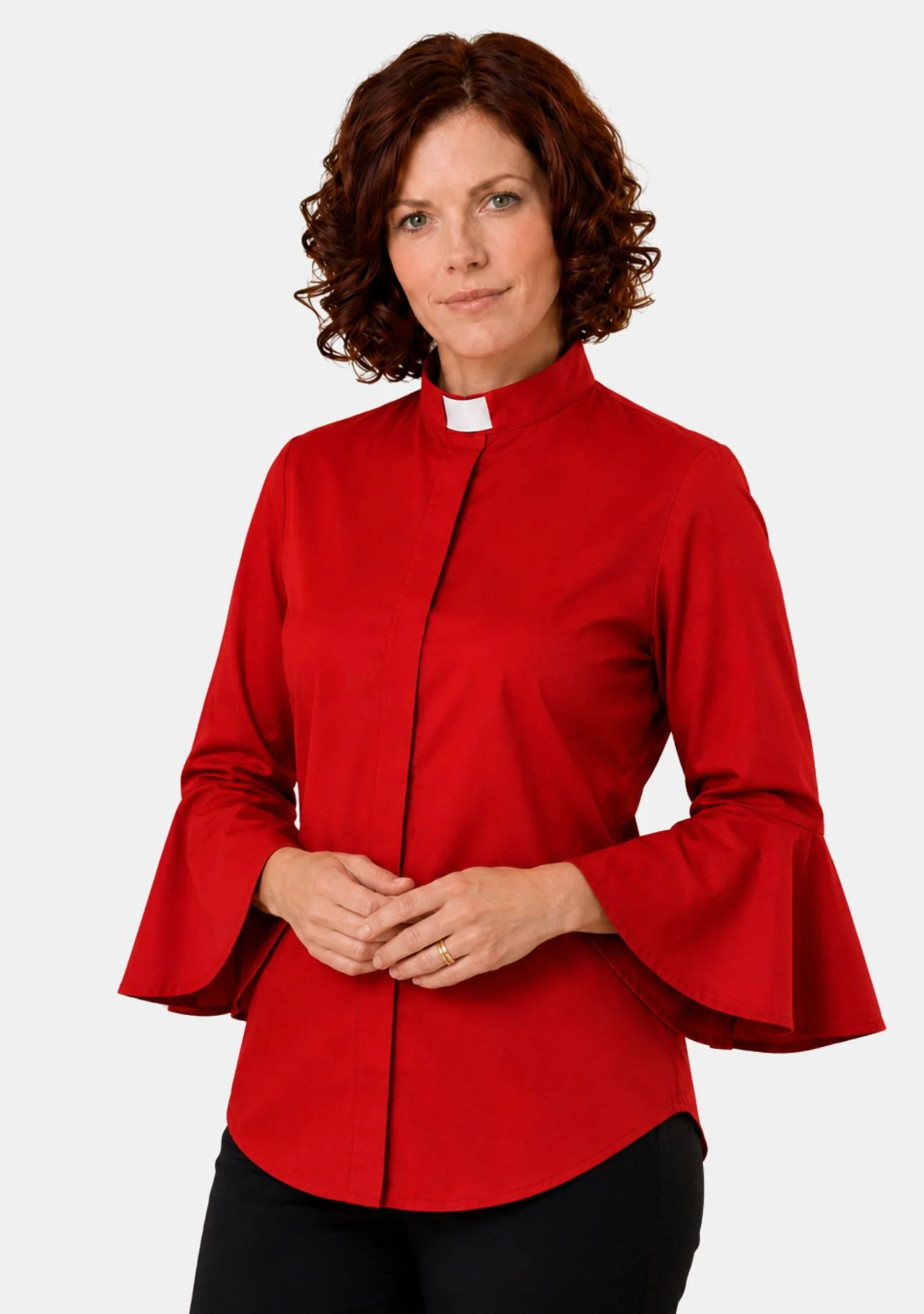 Shelomith Ruffle Sleeve Clergy Shirts for Women - Image 9