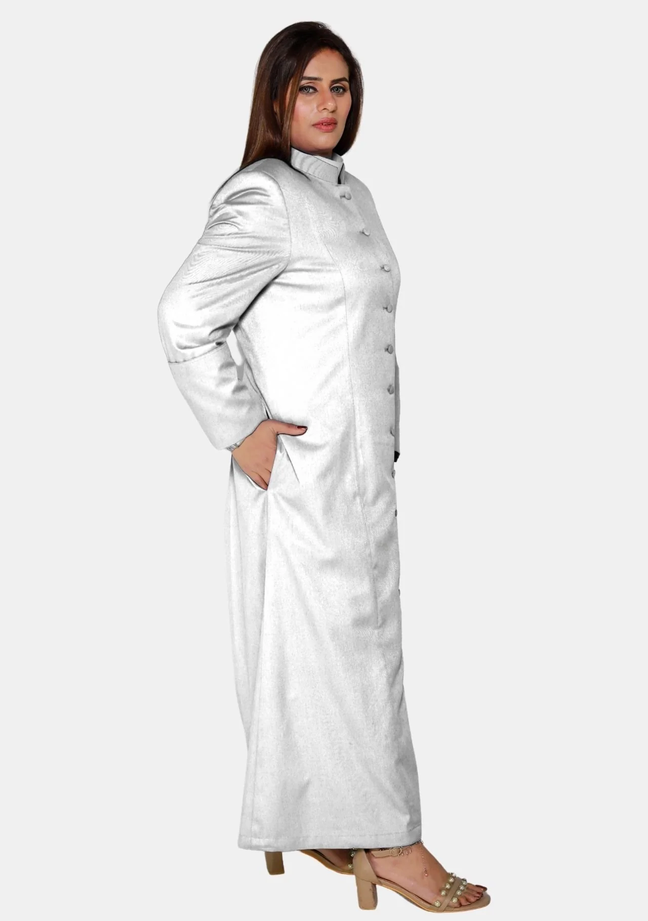 Serene Ladies White Clergy Robes - Image 4