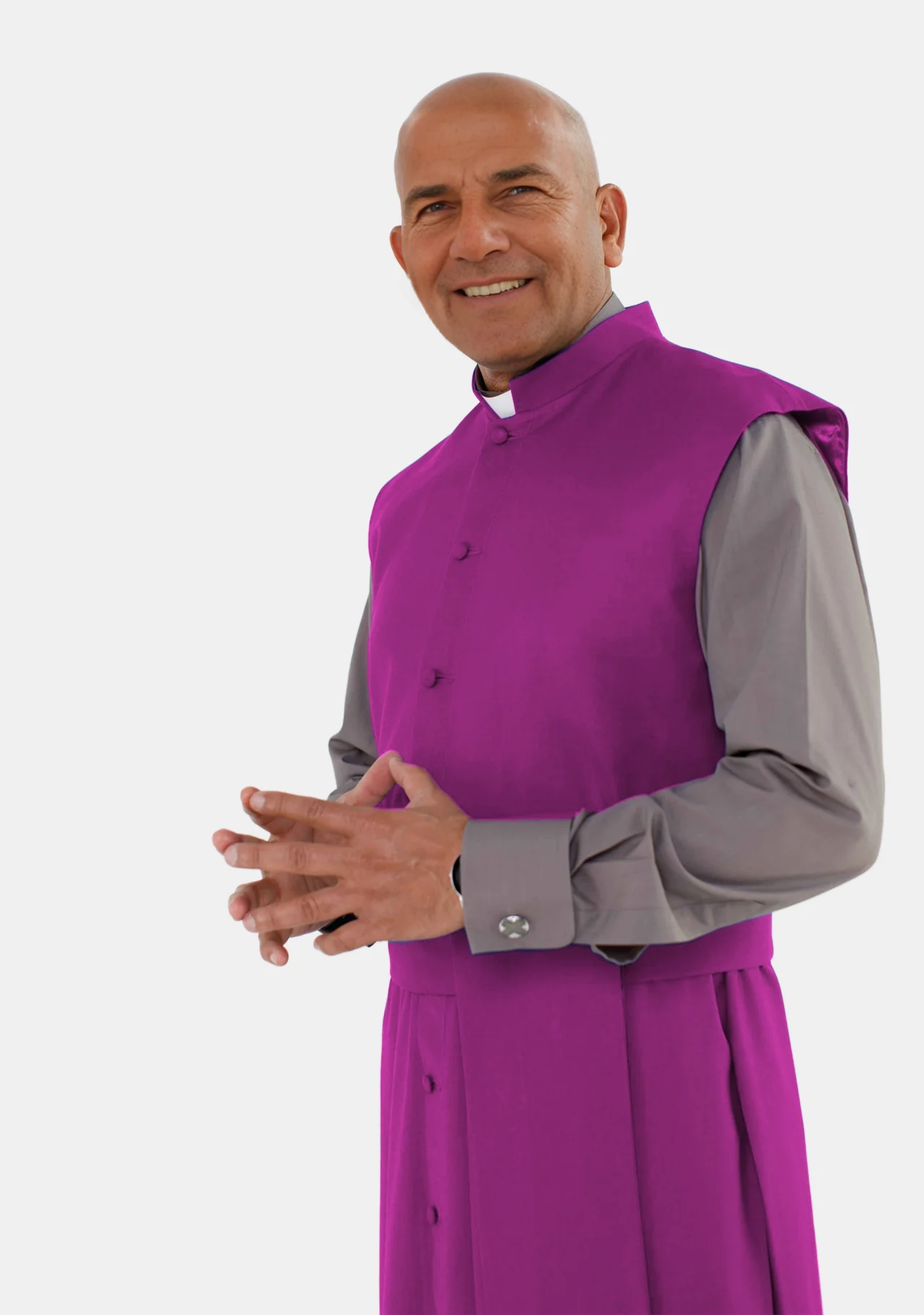 Andreas Sleeveless Clergy Robe Red Purple - Image 3