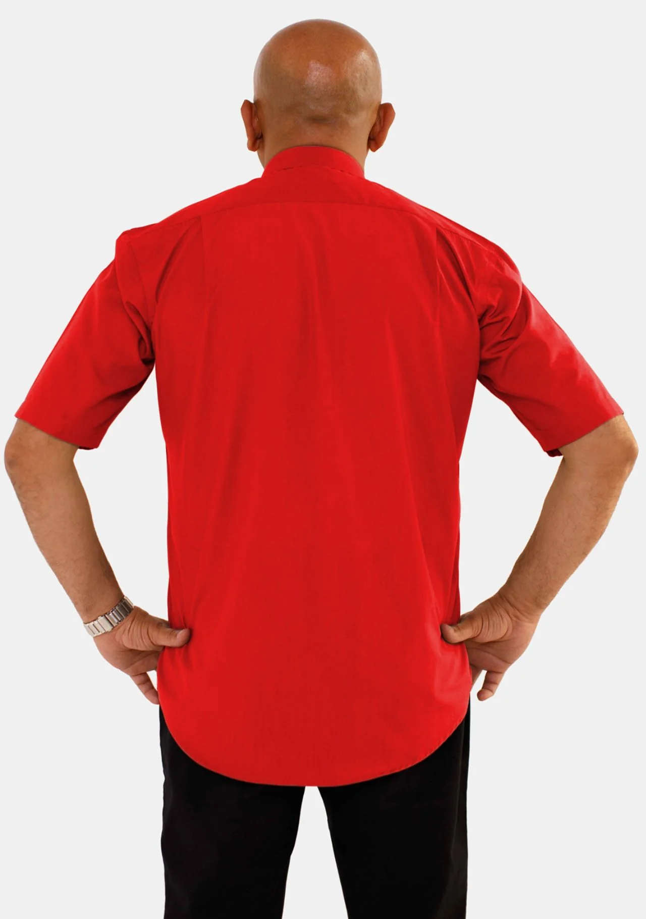Tab Collar Short Sleeve Red Clergy Shirt for Men - Image 3