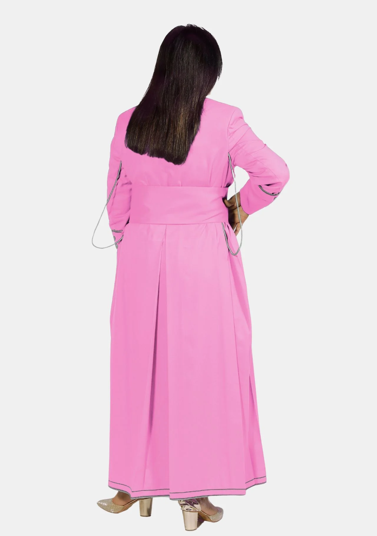 Pink with Gray Women Cassock - Image 4