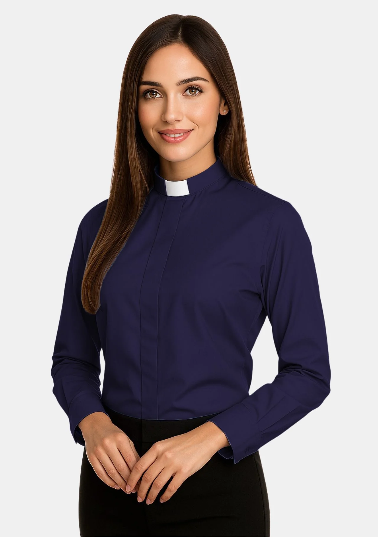 Women's Long Sleeve Tab Collar Clergy Shirts - Image 3